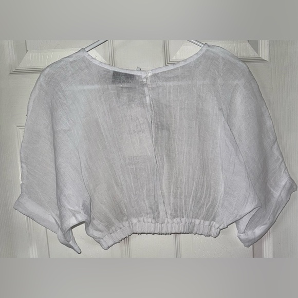 White Linen Crop Top Rumer - Picture 9 of 14